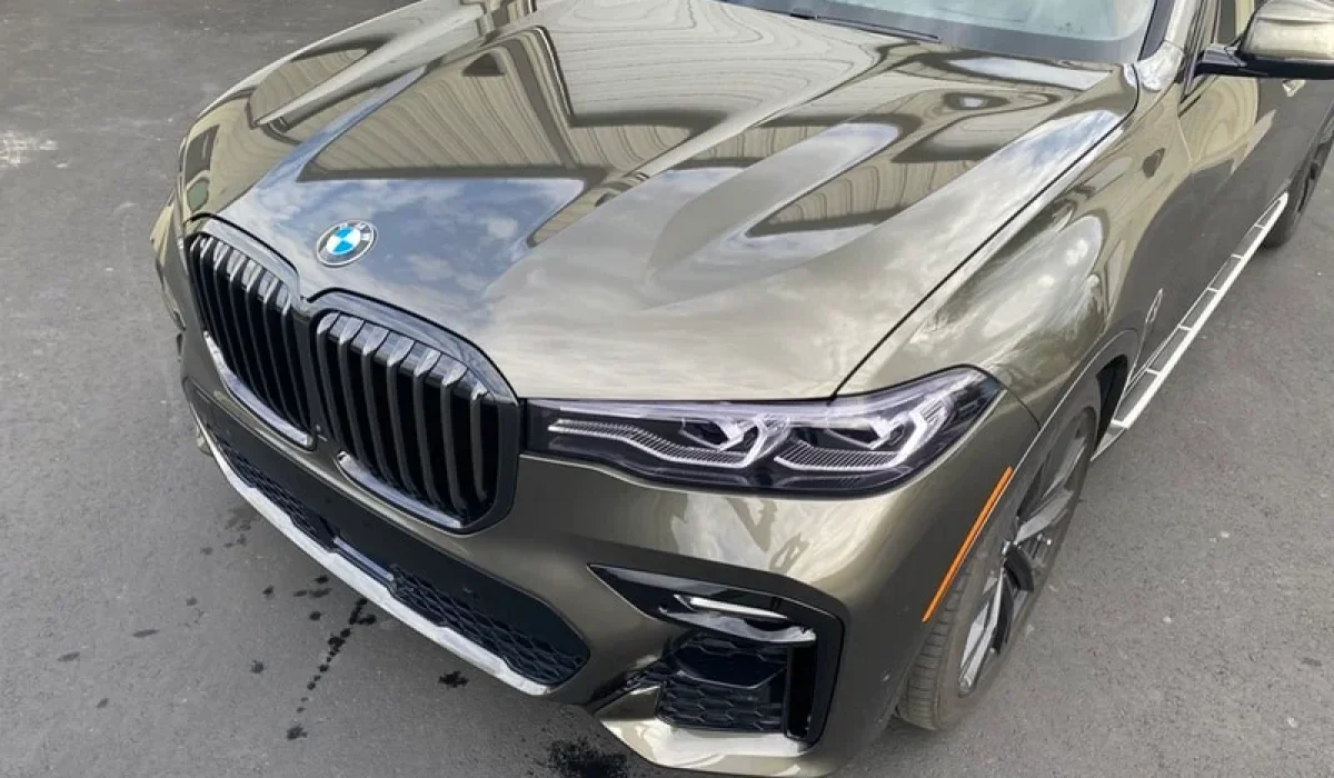 Glossy BMW showcasing a sleek car wrap finish from Atlantic Custom Wraps in Charlotte